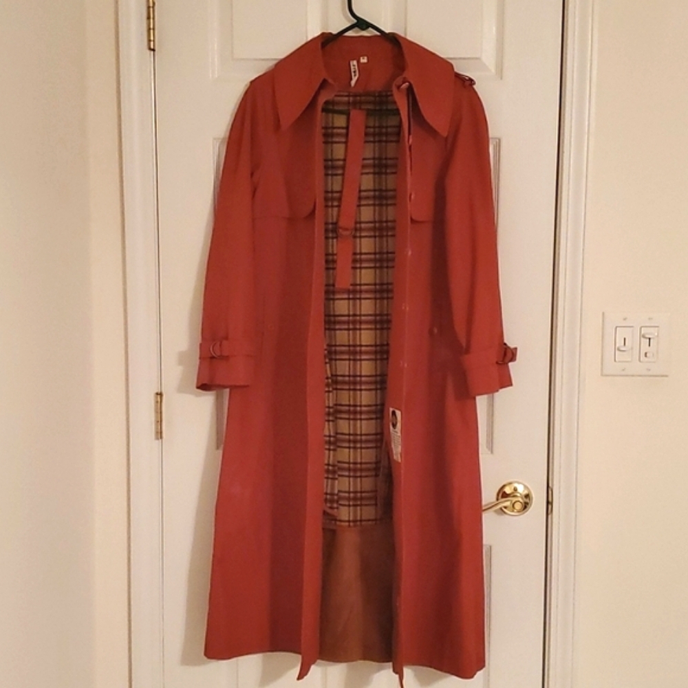 Vintage Women's Belted Canvas Long Coat Overcoat